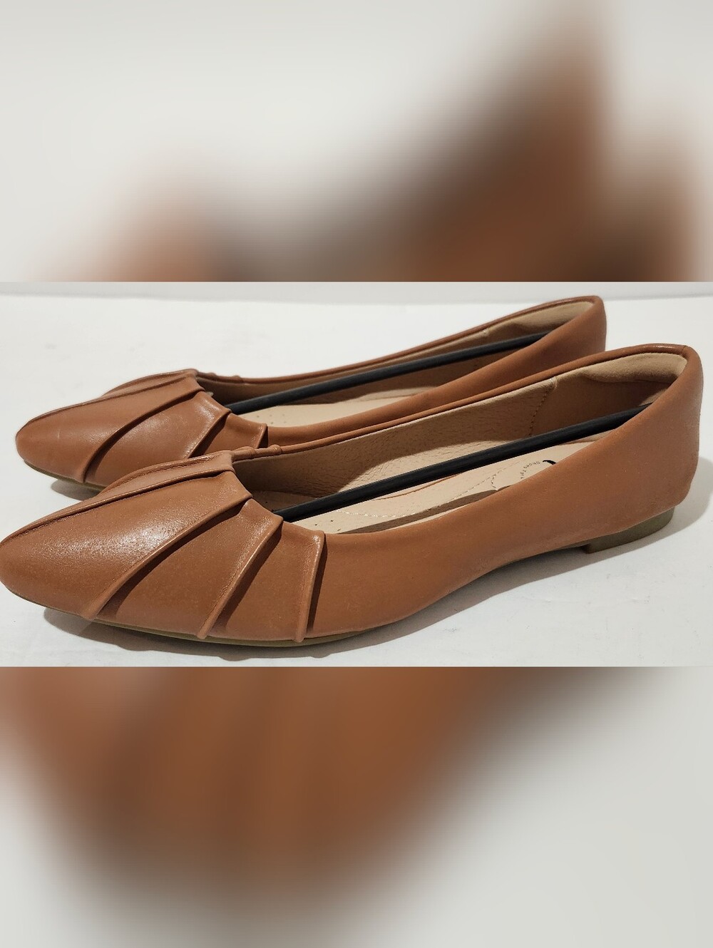 Trary Women's Tan Pointed Toe Ballet Flats Size 6